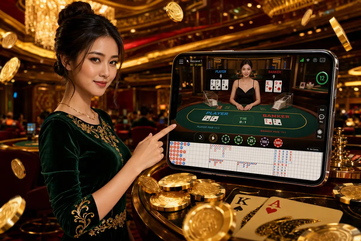 100cui Casino dealer langsung studio profesional